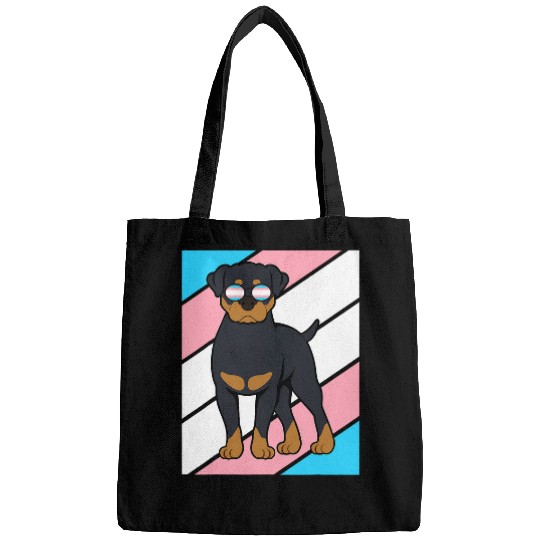 Rottweiler Transgender Flag LGBTQ Proud Ally Pride Trans Bags
