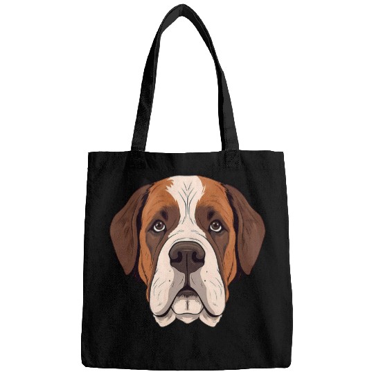 Saint Bernard Face Cute St  Bernard Puppy Dog Mom or Dad Bags