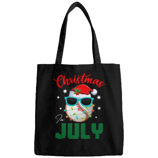 Santa Baseball Ball Sunglasses xmass Lights Christmas In July Bags