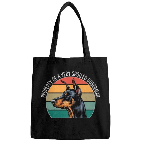 Property Of A Very Spoiled Doberman Bags