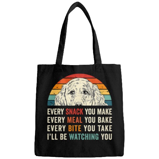 Retro Every snack you make Every meal you bake Dog Mom Dad Bags