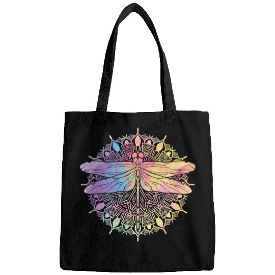 Yoga Spiritual Boho Dragonfly Insect Sacred Geometry Mandala Bags