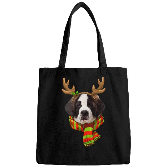 Saint Bernard Dog Christmas Reindeer Christmas Lights Pajama Bags