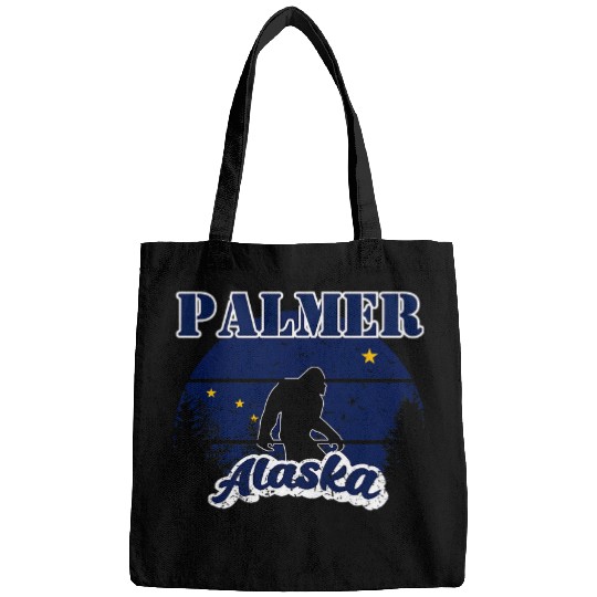 Funny Palmer Alaska bigfoots and State Flag Sasquatch Design Bags