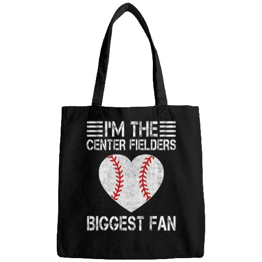 Im The Center Fielders Biggest Fan Baseball Girlfriend Wife Bags