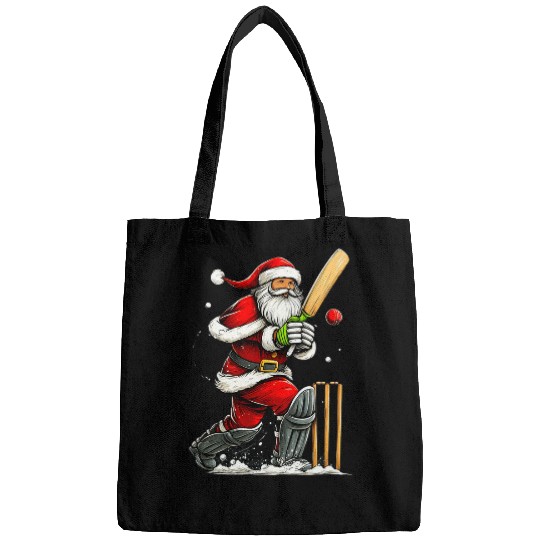 Santa Cricket Player Funny Christmas Cricket Pajama Bags