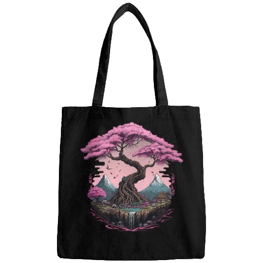 Japanese Sakura Garden Geisha Mount Fuji Cherry Blossom Bags