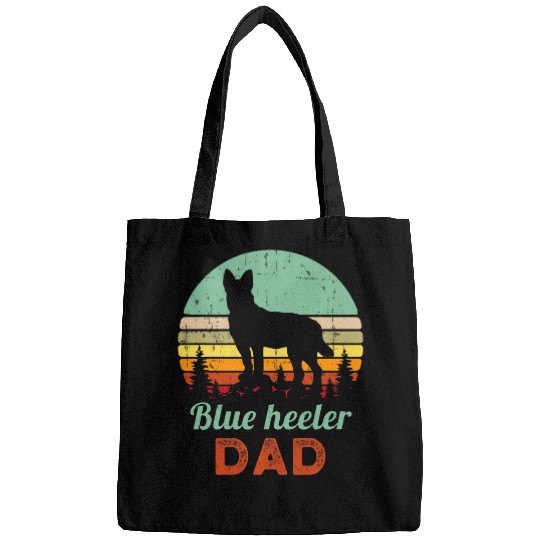 Retro Blue Heeler Dad Australian Cattle Dog Father Pet Owner Bags