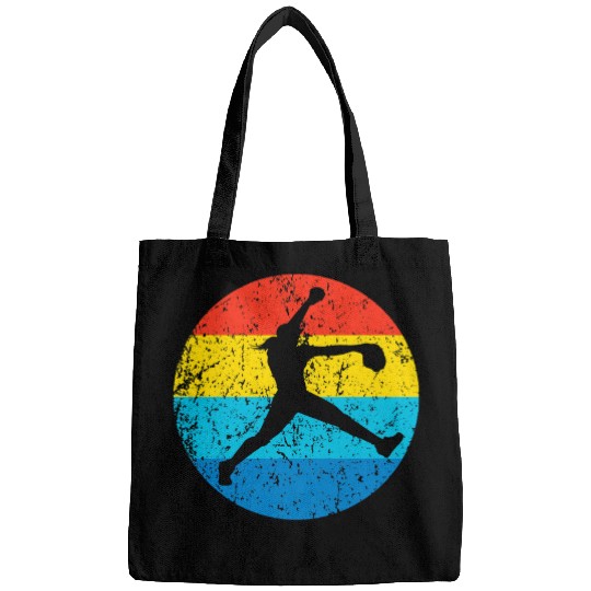 Softball Pitcher Softball Retro 1970s Style Circle Bags