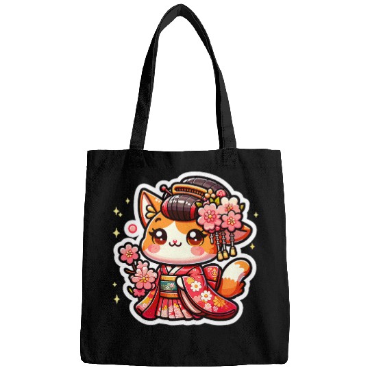Sakura Cherry Blossom 2Geisha Kitty Cat 2Geisha Kitty Bags
