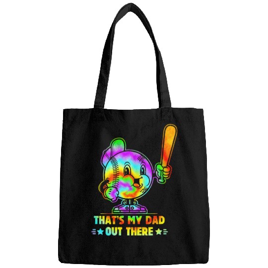 Thats My Dad Out There Retro Tie Dye Softball Baseball Bags
