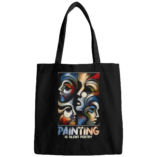 Painting Is Silent Poetry Expressionist Designs Bags