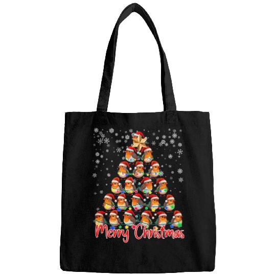 xmass Lighting Santa American Robin Bird Christmas Tree Bags