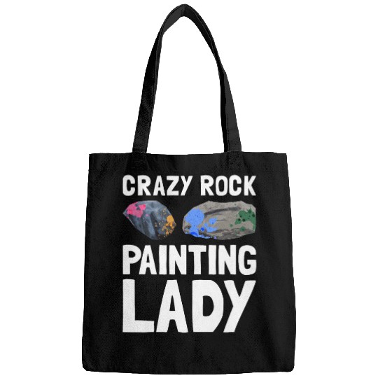 Id Rather Be Rock Painting Art Rock Painter Rock Painting Bags