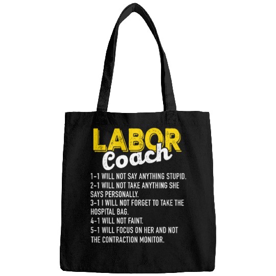 Labor Coachs Expecting Dad Rules Papa Funny Baby 1 Bags
