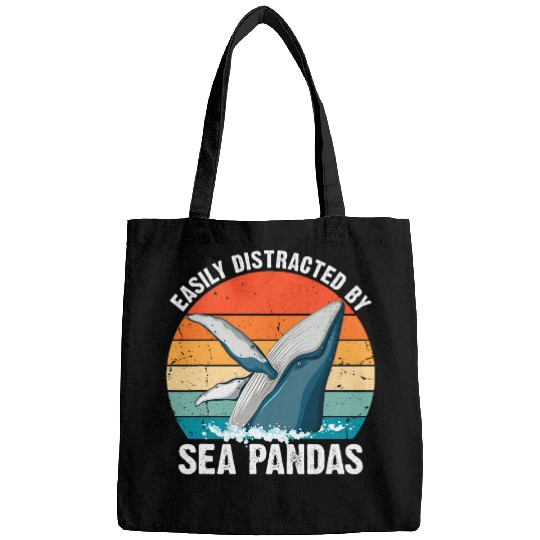 Sea Pandas Retro Whale Sea Panda Ocean Scientist Marine Bags