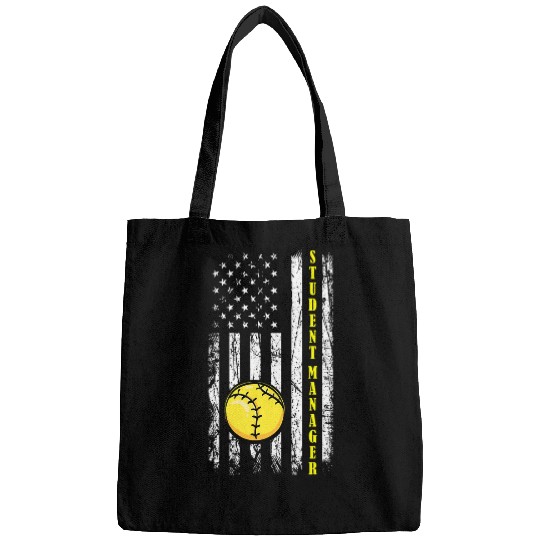 Student Manager American Flag School Softball Team Bags