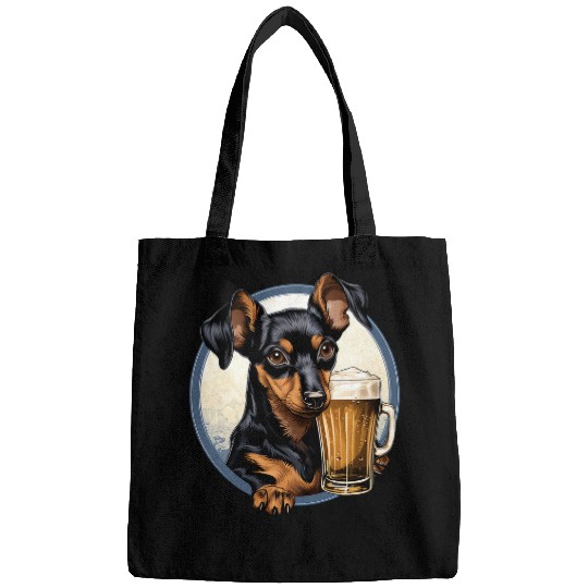 Miniature Pinscher Beer Funny Dog Drinking Bags