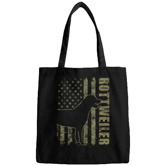 Rottweiler USA American Flag Camouflage Dog Owner Bags