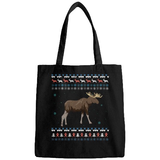 xmass Moose Lover Ugly Christmas Forest Animal Moose Bags