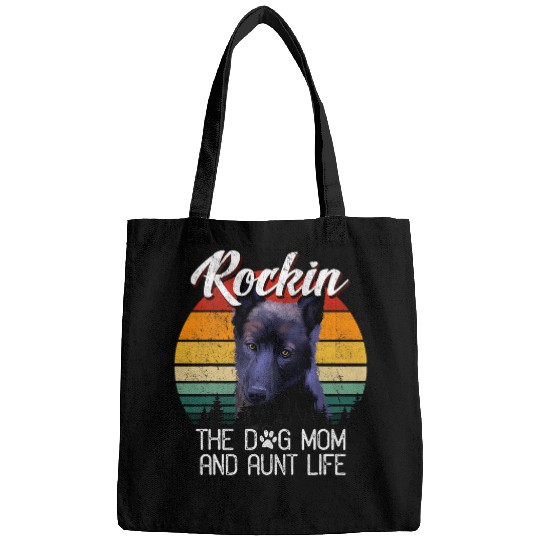 Rockin The Dog Mom Aunt Life Norwegian Elkhound Dog Bags