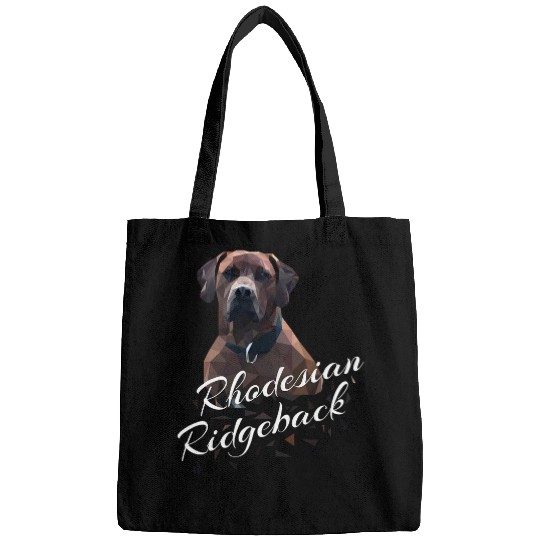 Rhodesian Ridgeback geometric drawing Bags