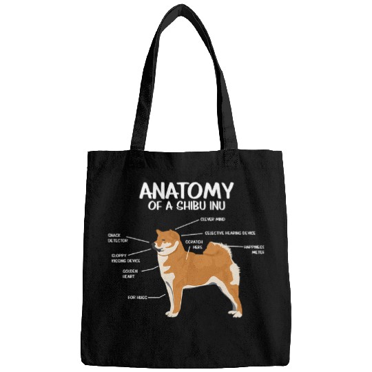 Dog Shiba Inu Anatomy Of A Shiba Inu Breed Dog Pet Lover Pun Gift Bags