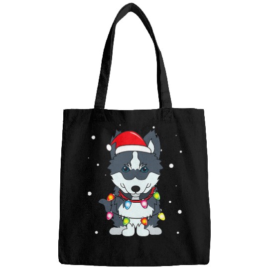 Pomsky Lights Mom Dad Dog Gift Bags