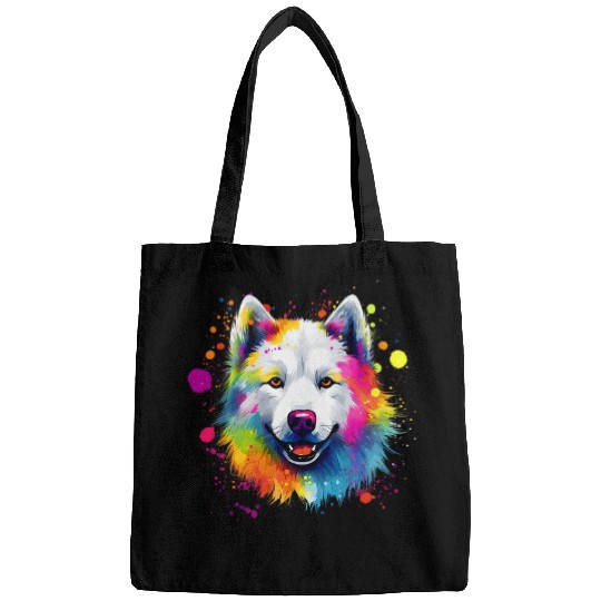 Samoyed Lovers Colorful Pop Art Samoyed Dog Bags