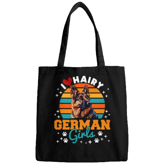 German Shepherd Dog I LOVE HAIRY GERMAN GIRLS Shepherd Dog 1 Bags