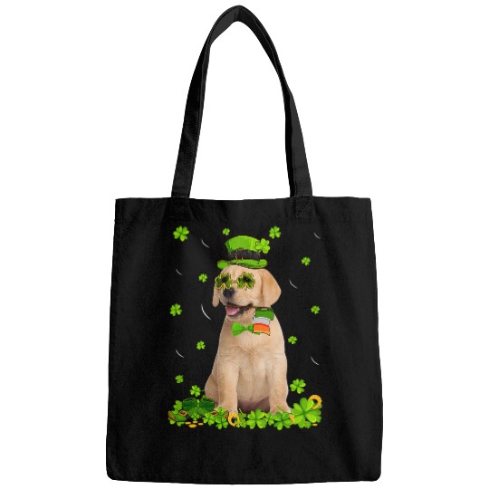 Labrador Lab Dog Funny St Patricks Day Labrador Dog Cute Shamrock Bags