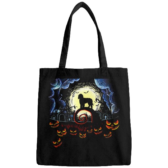 Dog Goldendoodle And Moon Funny Halloween Costume Gift T-Shirt Bags