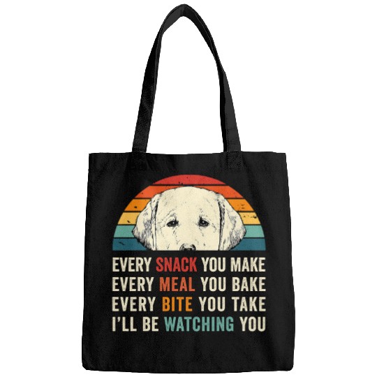 Retro Every snack you make Every meal you bake Yellow Lab Bags