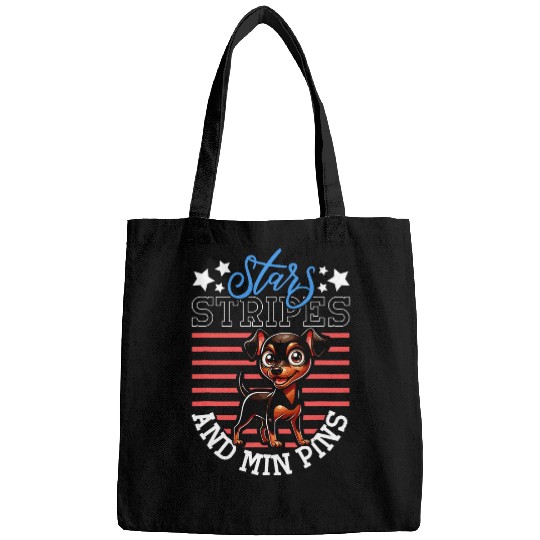 Patriotic Miniature Pinscher Bags