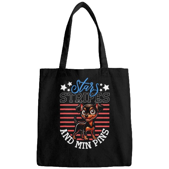 Patriotic Miniature Pinscher Bags