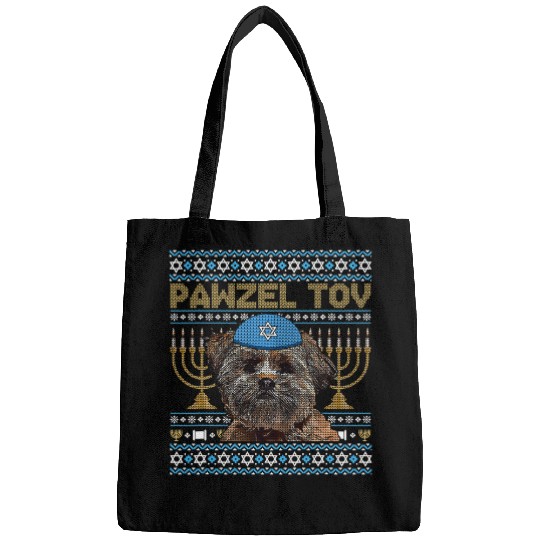 Pawzel Tov Jewish Lhasa Apso Dog Funny Hanukkah Bags