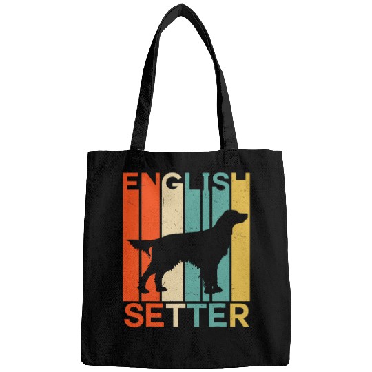Retro vintages English Setter Silhouette Dog Lover Dog Owner Bags