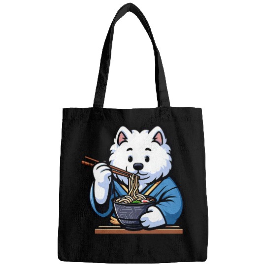 Samoyed Ramen Funny Dog Japanese Food Bags