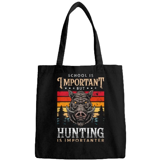 Discover School is Important but Hunting is Importanter Funny Hunter Bags