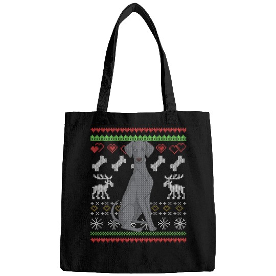 Weimaraner Dog Santa Claus Ugly Christmas Pattern Bags