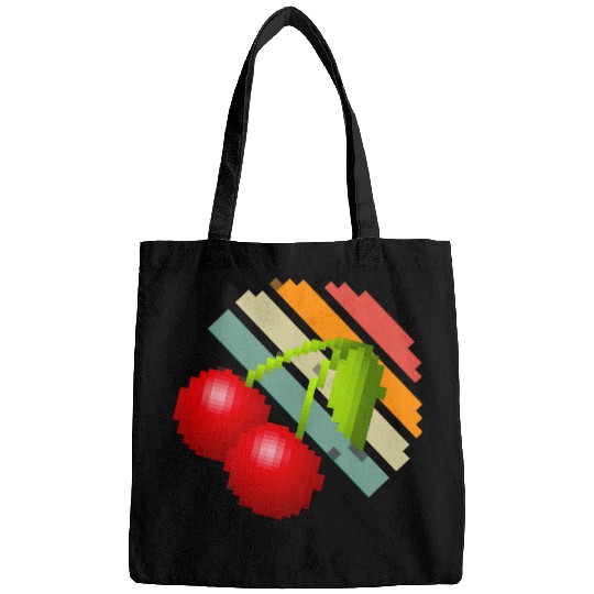 Discover Pixel cherry art retro and vintages men women kids Bags