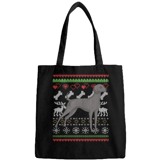 Weimaraner Dog Santa Claus Ugly Christmas Pattern 1 Bags