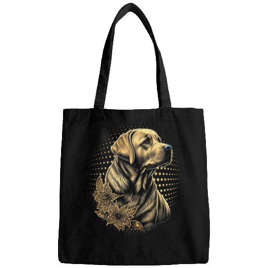 Discover Labrador Lab Dog Yellow Golden Labrador Cute Drawn Lab Dog 3 Bags