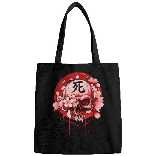 Japanese Aesthetic Skull and Roses Japan Goth Bags