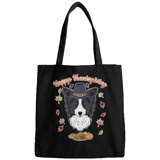 Discover Happy Thanksgiving I Dog Lover I Border Collie Bags