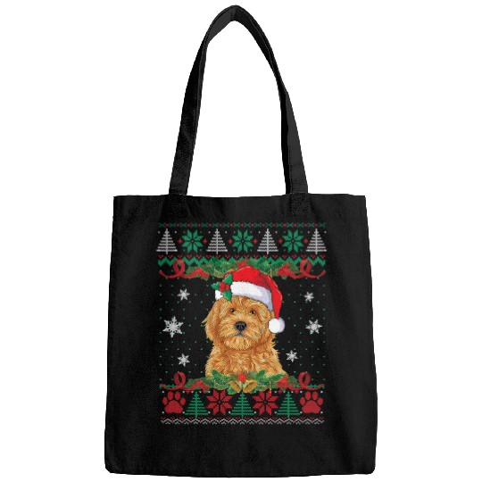 Dog Goldendoodle Christmas Santa Ugly Sweater Dog Lover Xmas T-Shirt Bags