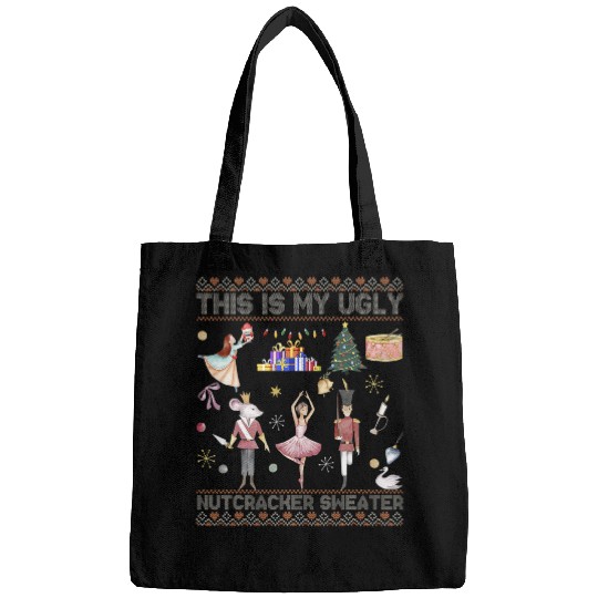 This Is My Ugly Nutcracker Ballet Sweater Retro Hearts Xmas Bags