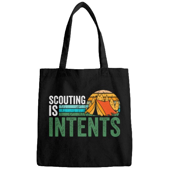 Scouting is Intents Funny Scout Camping Happy Camper Retro Bags