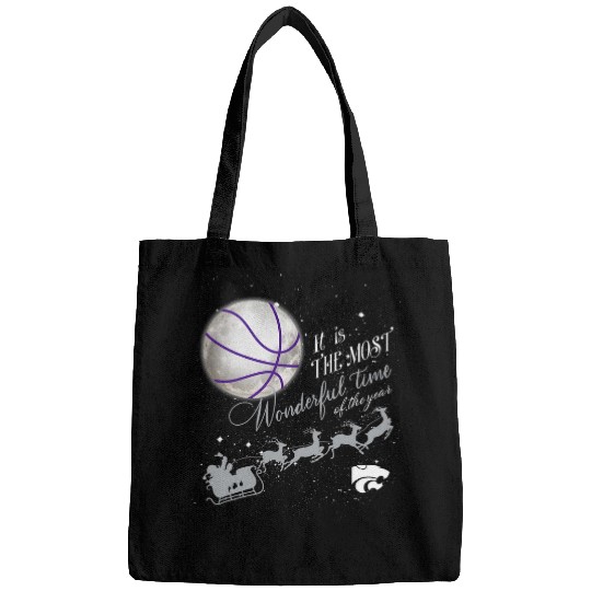 Kansas State Wildcats xmass Santa And The Moon Basketball Bags