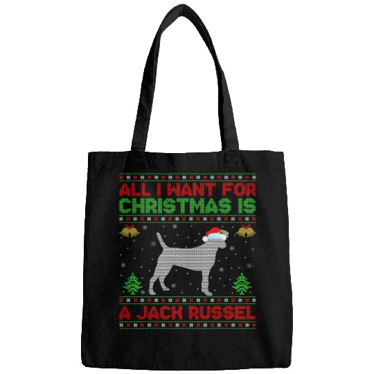Discover Funny Ugly All I Want For Christmas Is A Jack Russel Bags